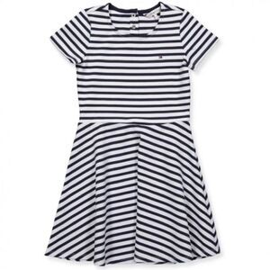Tommy Hilfiger Essential Blue and White Stripe Skater Dress Girls Size 12 NWT
